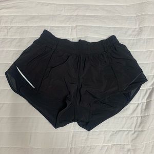 Black Lululemon Hottie Hot shorts, size 6